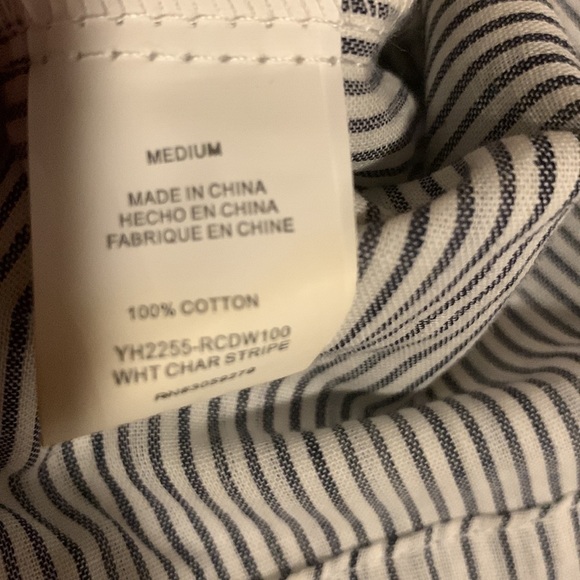 THREAD and Supply Striped Cotton Cropped Button Down Shirt Size M- New W/Out Tag - Picture 10 of 10